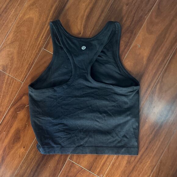 Lululemon Ebb to Street Cropped Racerback Tank | Black | Size 8 - Picture 4 of 4